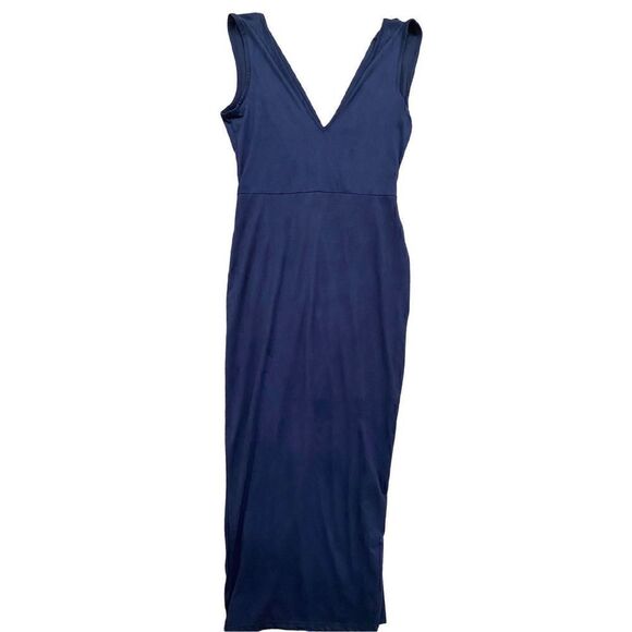 Navy blue midi dress with high front slit Women’s Medium - Picture 5 of 6